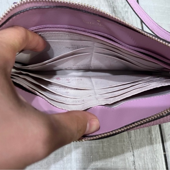 Kate Spade Leila Small Pebbled Leather Crossbody Bag In Quartz Pink - Picture 7 of 12